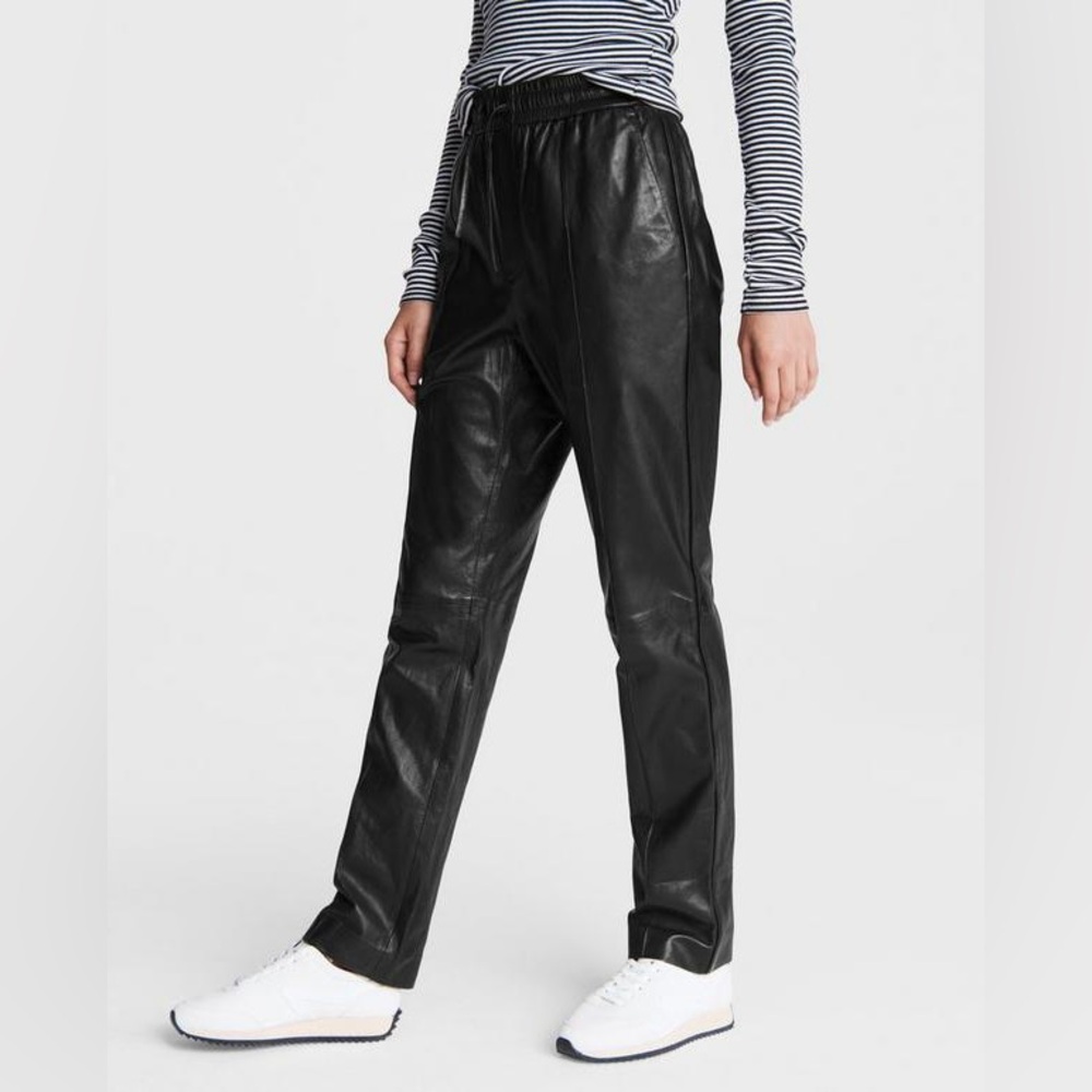 Brand NEW WITH TAGS Rag & Bone Farris Black Leather Jogger Slouchy Pants $1095